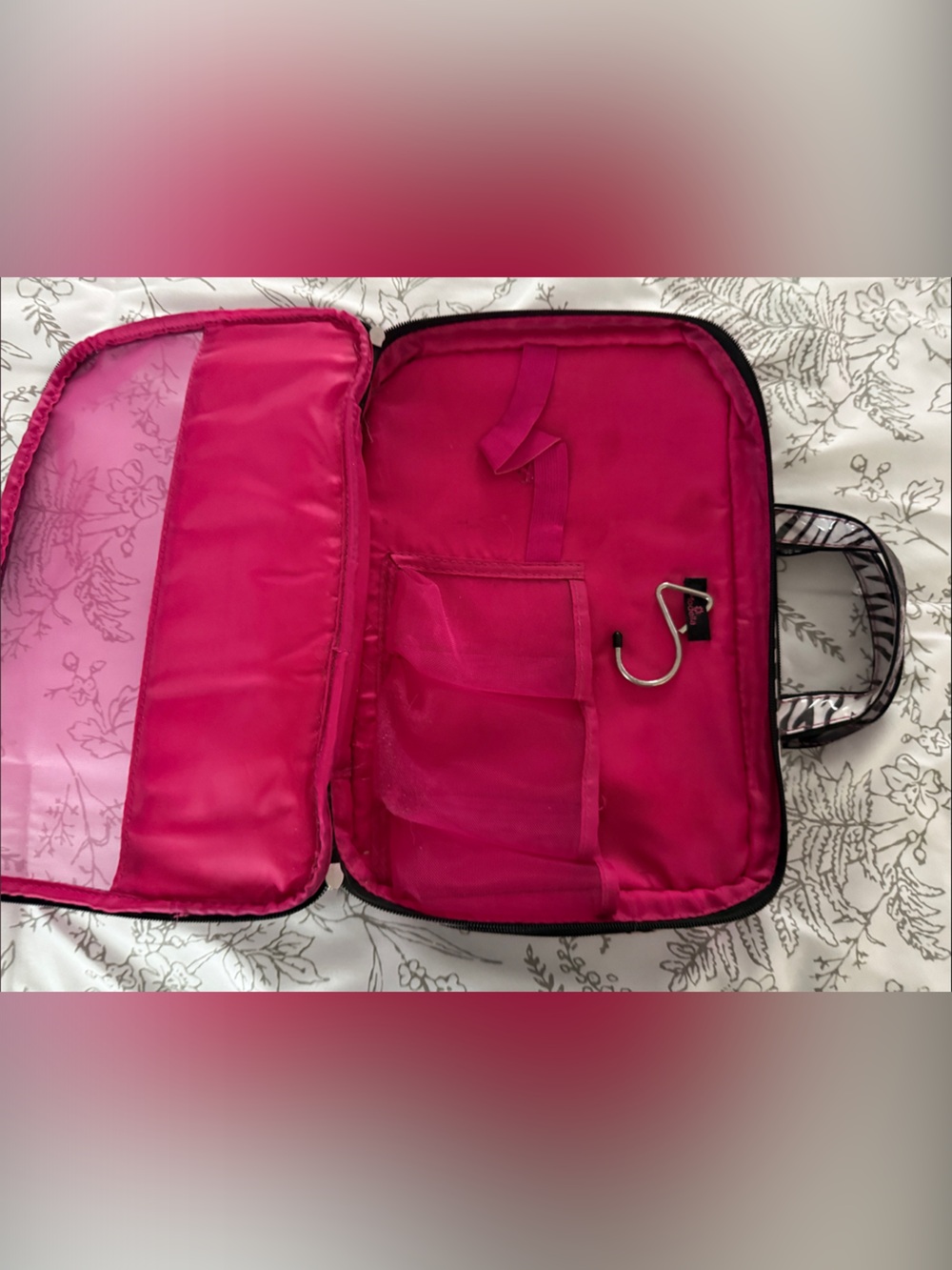 Pink Zebra Print Travel Tote Bag - Women - Picture 6 of 12